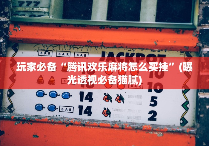 玩家必备“腾讯欢乐麻将怎么买挂”(曝光透视必备猫腻) 玩家必备“腾讯欢乐麻将怎么买挂”(曝光透视必备猫腻)