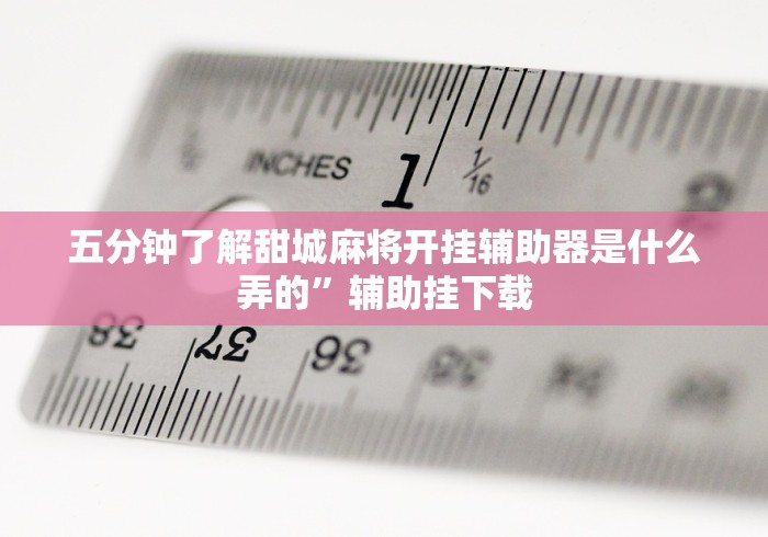 五分钟了解甜城麻将开挂辅助器是什么弄的”辅助挂下载