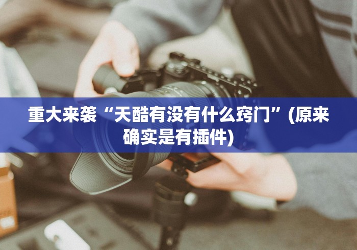 重大来袭“天酷有没有什么窍门”(原来确实是有插件)